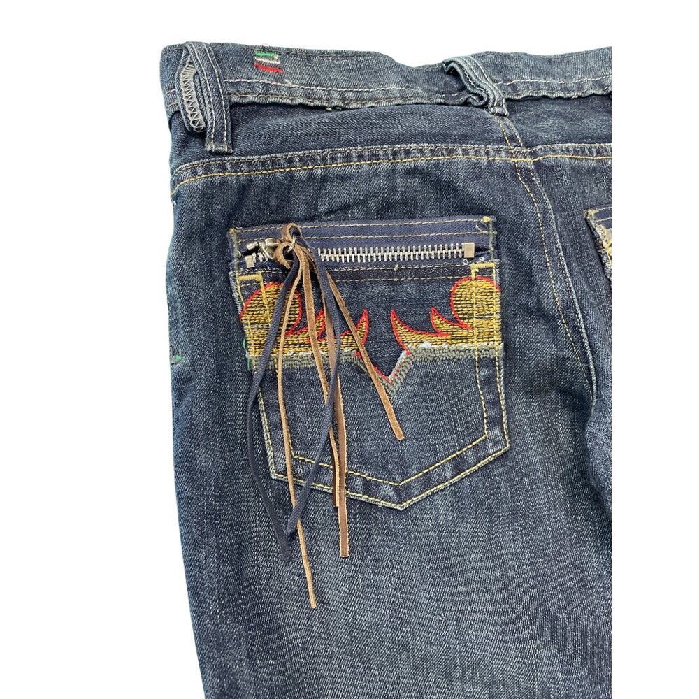Diesel Cayre Womans Y2K Blue Wide Leg Stretch Jeans Size 28/32 SKU 9284 - Picture 11 of 13